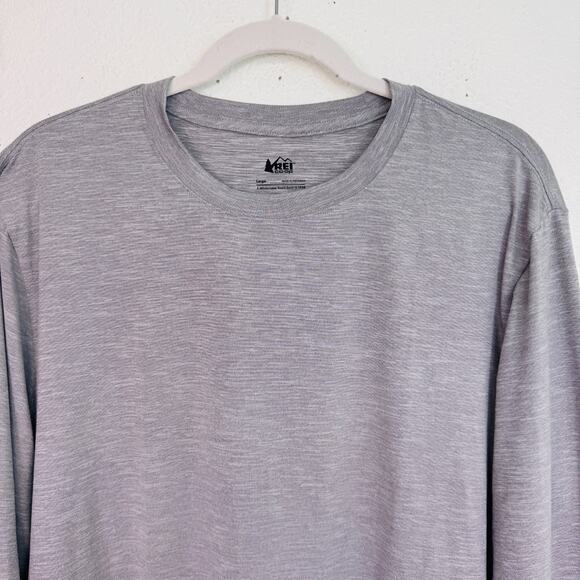 REI Active Pursuits Shirt Mens Large Activewear Layer UPF 50 Thumbholes Gray NEW - Picture 4 of 10
